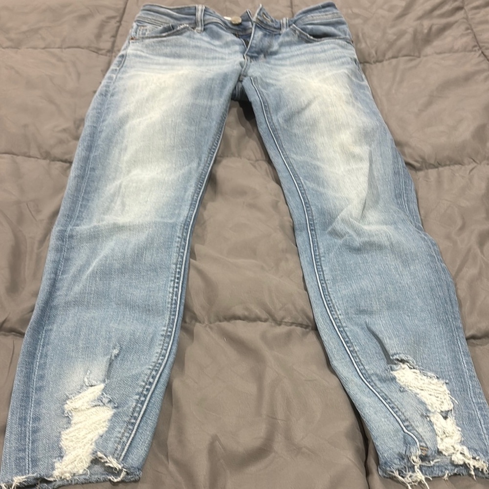 BKE Blue Boyfriend Jeans with Distressed Details - Picture 4 of 5